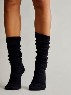 NWT Free People Staple Slouch Socks in Black